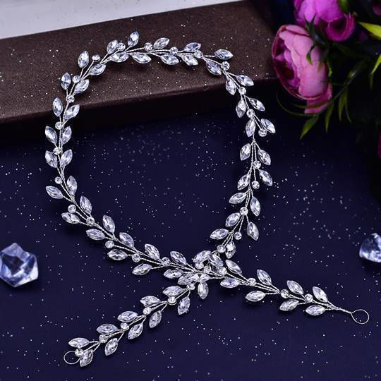 Hairband Silver Crystals Rhinestones