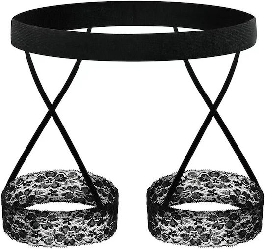 Lenjerie Sexy Bărbați Centură Erotic Tip Jartieră Curele Elastice Dantelă Neagră Pe Coapse O Mărime Material Poliester Negru