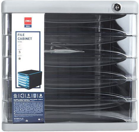 Deli Desktop Drawer with Lock Gray