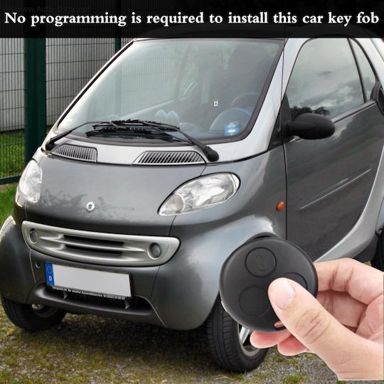 Techstar Remote Key Case Compatible Smart Fortwo 450 City-coupe Cabrio Roadster Forfour 3 Buttons Black
