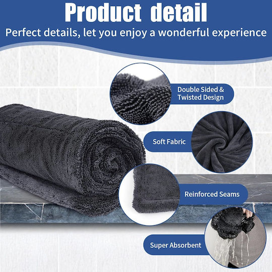 Car Polishing Towel Super-absorbent 80x50 Cm Gray Er D L