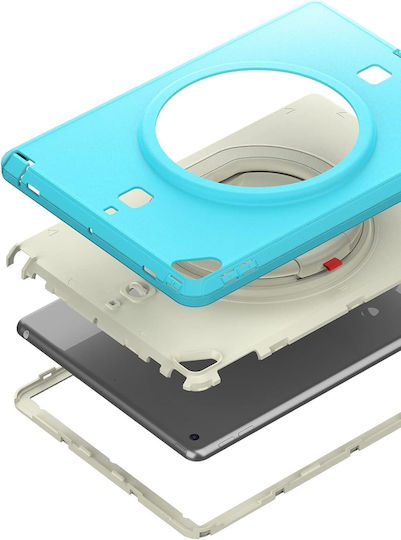 Ipad 9 8 7 10.2” Rugged Case Rotating Stand Turquoise