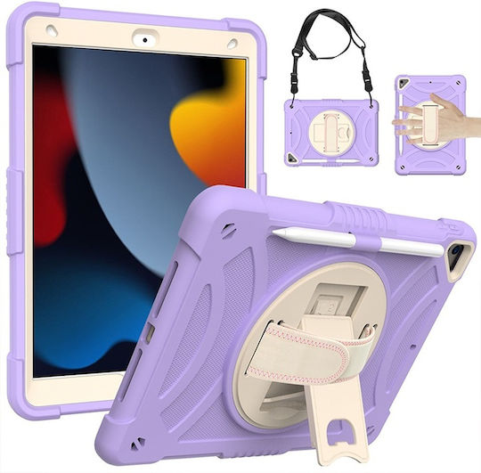 Back Cover Rotativă Durabilă pentru Copii Violet (iPad 9 iPad 8 iPad 7)