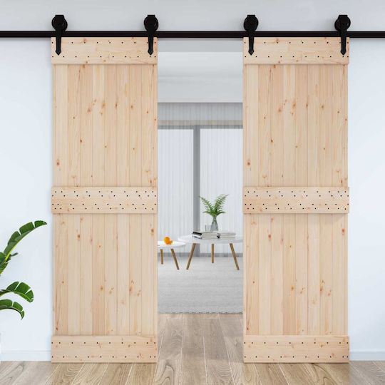 Vidaxl Πόρτα Narvik Φυσικό 70 X 210 Cm Συμπαγές Ξύλο Πεύκου
