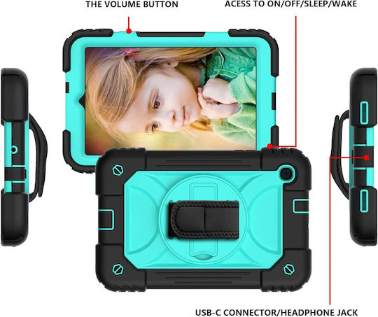 Case Ipad Pro 11/air 5/4 Stand Shoulder Strap Turquoise