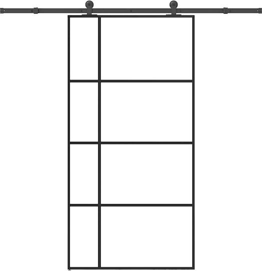 Vidaxl Ușă Glisantă cu Mecanism 102,5x205 cm din Sticlă ESG și Aluminiu