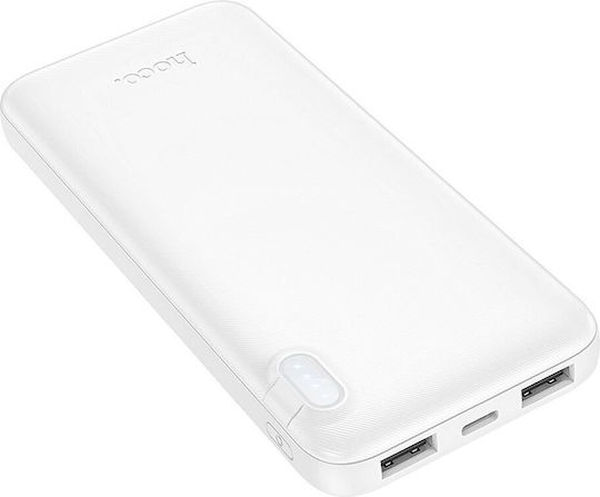 Hoco J128 Power Bank 10000mAh 10W with 2 USB-A Output Ports White