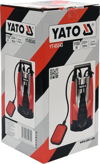Yato YT-85343 Μονοφασική Αντλία Ακαθάρτων / Λυμάτων 1.5hp με Φλοτέρ YT-85343