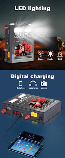 Tragbarer Batterie-Starter Auto Lastkraftwagen 1600A mit Power Bank USB 12/24V