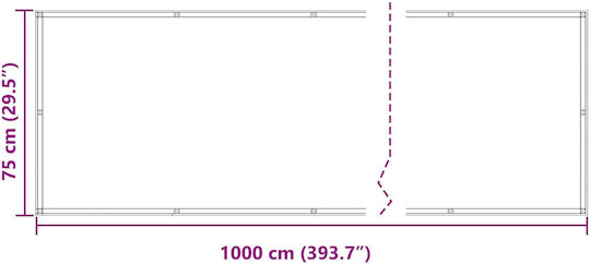 vidaXL Rechteckiger Schattengewebe-Teiler Grau mit PU-Beschichtung 0,75x10x10m