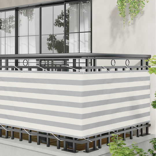 vidaXL Rechteckiger Schattengewebe-Teiler Grau mit PU-Beschichtung 0,75x10x10m