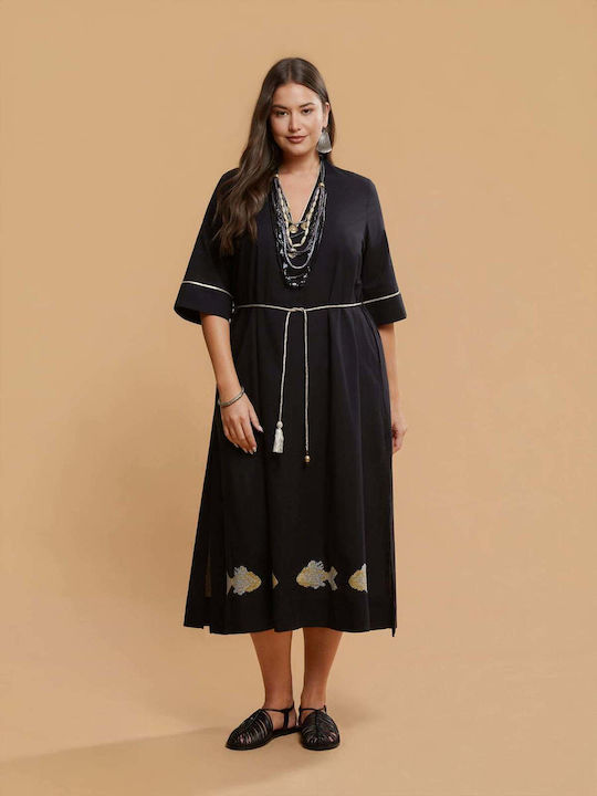 Rochii Midi De Vară Pentru Femei Negru 8501.7192.R.NETTO-black