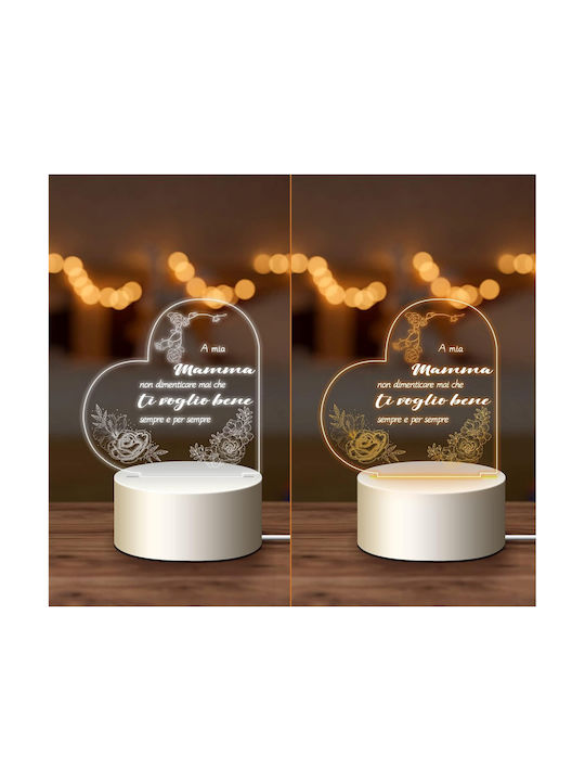 Prezent Dekorative Lampe Herz Weiß