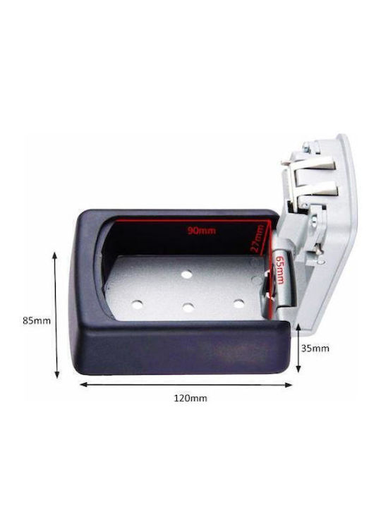 C-TECH Wall-Mounted Combination Key Holder Plastic with Combination Dial 9.5x4x11.5cm
