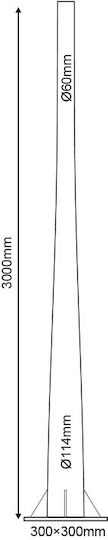 Aca Κολωνα Χαλυβδινη Φ60/114 3 Μετρων 3mm Κωνικη Me Θυριδα Επισκεψης Ral 7016-f601143mct