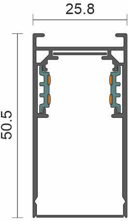 Șină Magnetică Exterioară 1m Neagră 4200