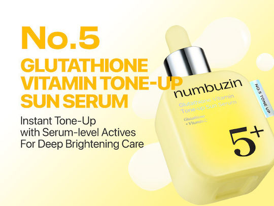 Numbuzin No.5 Glutathione Vitamin Серум за Лице SPF50 за Блясък 30ml
