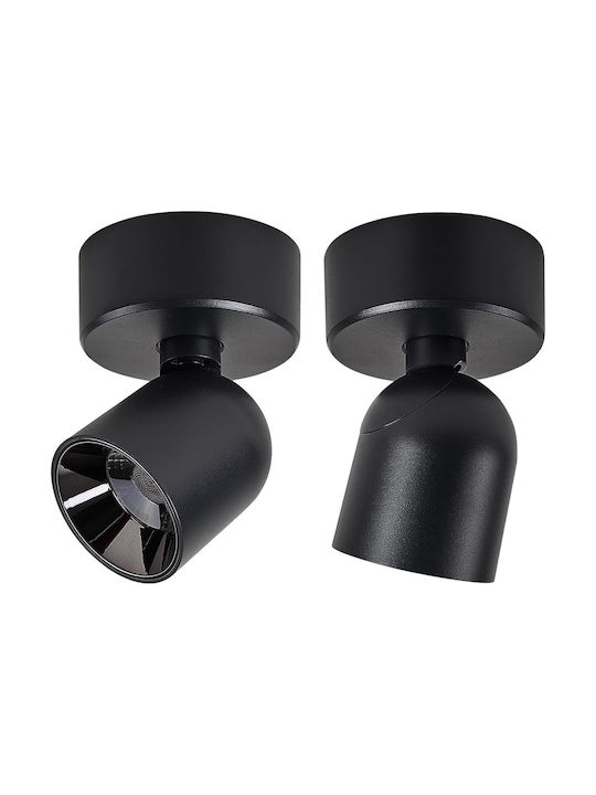 Lampa Plafonieră de Tavan 13cm Neagră cu LED Integrat