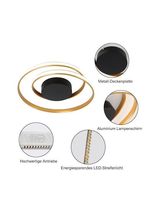 Lampa Deckenleuchte Montieren Gold Mit Integrierter LED Und Fernbedienung