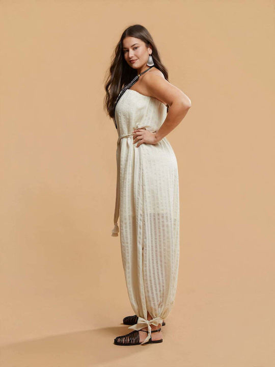 Γυναικεία Strapless Ολόσωμη Φόρμα Ριγέ