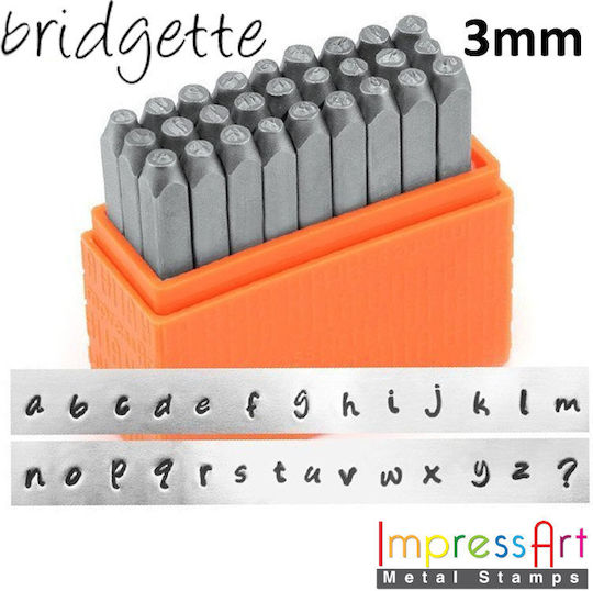 Impress Art Set Impact Letters Bridgette Small 3mm Impact Letters 3mm 27 Pieces SCE1315