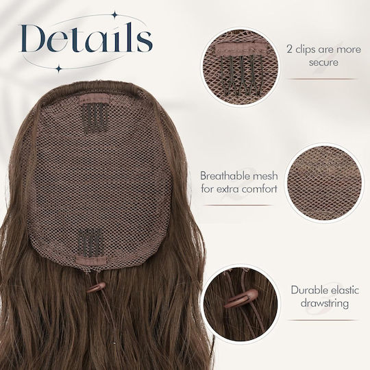 Haarverlängerungen in Kastanienfarbe matter 65cm Sofeiyan Ponytail Clip-on