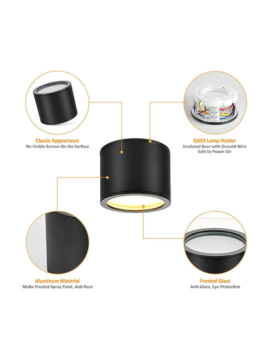 Lampa Corp de iluminat de Exterior cu LED Integrat în Culoare Negru