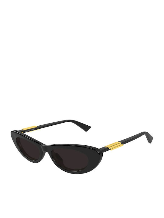 Bottega Veneta Unisex Sunglasses with Black Horn-Rimmed Frame and Black Lens BV1447S 001