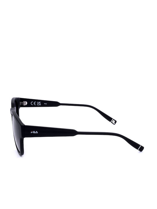 Unisex Sunglasses with Black Horn-Rimmed Frame and Black Lens