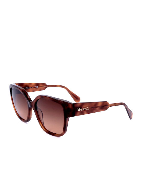 Max & Co Women's Sunglasses with Brown Tartaruga Plastic Frame and Brown Gradient Lens MO0075 52F
