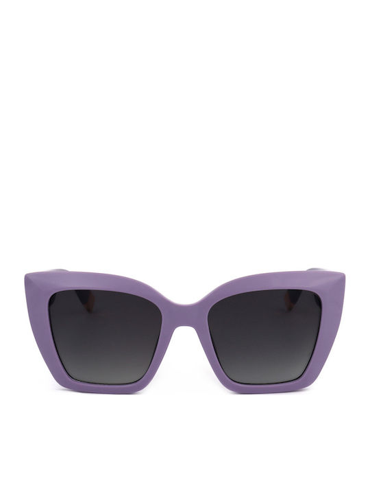 Furla Women's Sunglasses with Purple Plastic Frame and Gray Gradient Lens