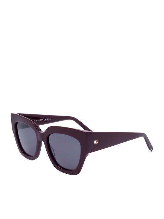 Tommy Hilfiger Women's Sunglasses with Red Plastic Frame and Red Lens