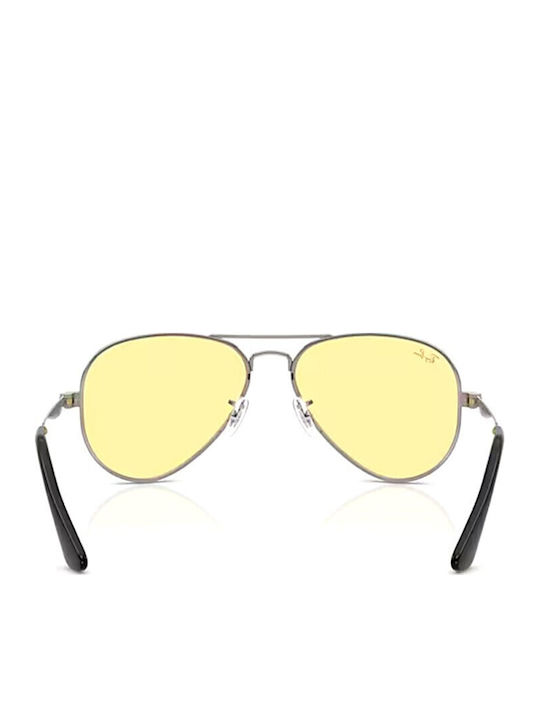 Ray Ban Unisex Sunglasses with Silver Metallic Frame and Yellow Lens RB3925 004 R6