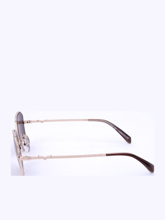 Zadig & Voltaire Women's Sunglasses with Brown Metal Frame and Brown Lens