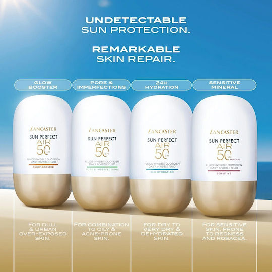 Lancaster Sun Perfect Air Daily Invisible Glow Booster Sunscreen Face Lotion SPF50 40ml