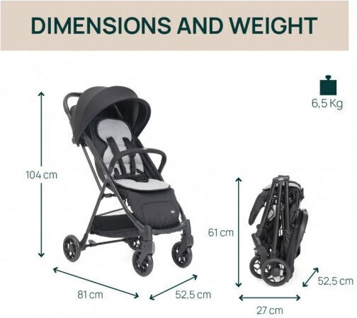 Chicco Taormina Baby Stroller Suitable for Newborn Charcoal 6.5kg