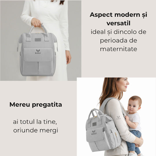Kidizi Kidizi Wickeltasche Rucksack Grau