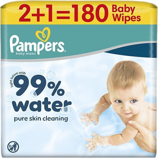 99% Water Μωρομάντηλα, χωρίς Οινόπνευμα & Parabens 3x60τμχ