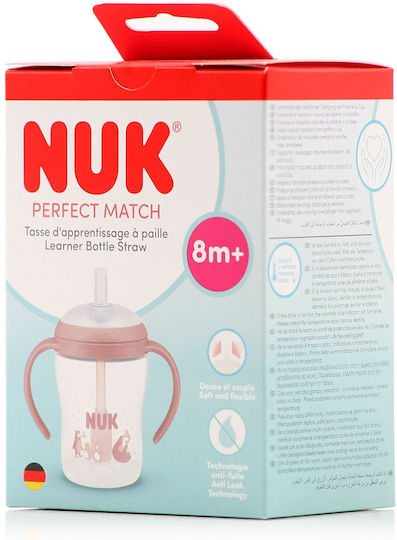 Nuk Cup Baby Sippy Cup Plastic With Handles Pink For 8m+ 150ml