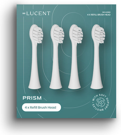 Original Be Lucent Prism Heads Toothbrush Replacement Tips White 4 Pcs Tooth Sensitivity