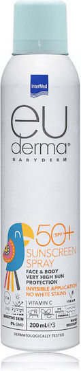 InterMed Euderma Babyderm SPF50 Waterproof Kids Sunscreen Spray for Face & Body 200ml