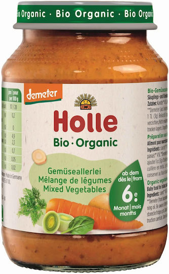 Holle Baby Meal Mixed Vegetables with Flavor from Mixed Vegetables No Added Sugar 190gr for 6+ Months