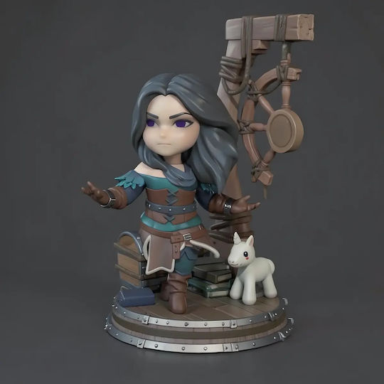 Witcher Chibi Sammelbare Figuren Set 4 Modelle 3D Gedruckt 7,6 Cm 1:24