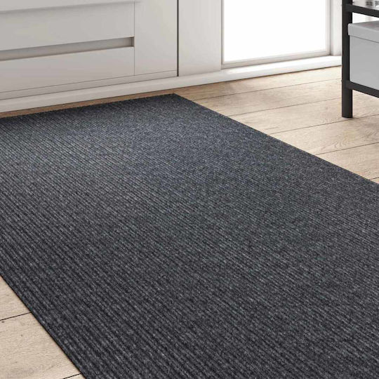 vidaXL Rutschfester Flur Teppich Leder Grau 80x300cm