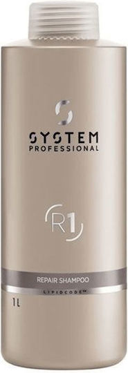 System Professional Fibra Repair R1 Σαμπουάν Αναδόμησης/Θρέψης για Εύθραυστα Μαλλιά 1000ml