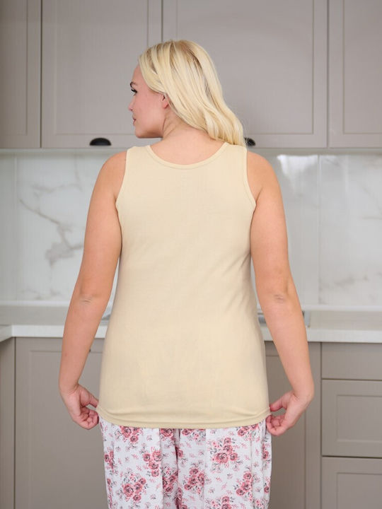 Bumbac Tricouri pentru femei Beige 3Pack