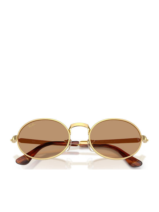 Ray Ban Women's Sunglasses with Gold Metallic Frame and Gold Lens