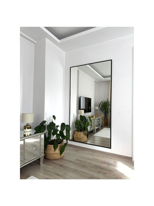 SteweHome Oglindă de Perete Integrală cu Ramă Metalică Neagră 180x100cm