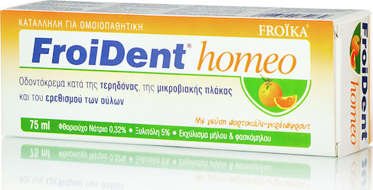 Froika Froident Homeo Orange -Grapefruit Οδοντόκρεμα με Χλωρεξιδίνη για Πλάκα & Τερηδόνα 75ml
