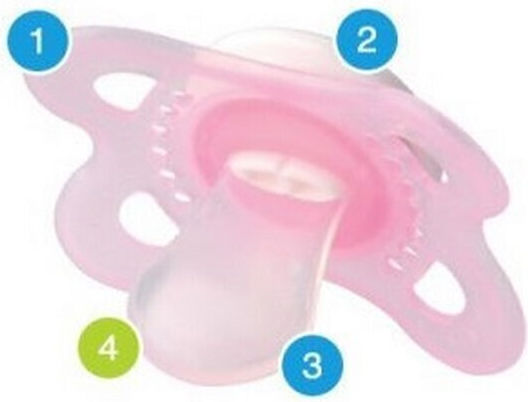 Mam Original Unprinted Orthodontic Pacifiers Silicone Matt for 2-6 months 2pcs